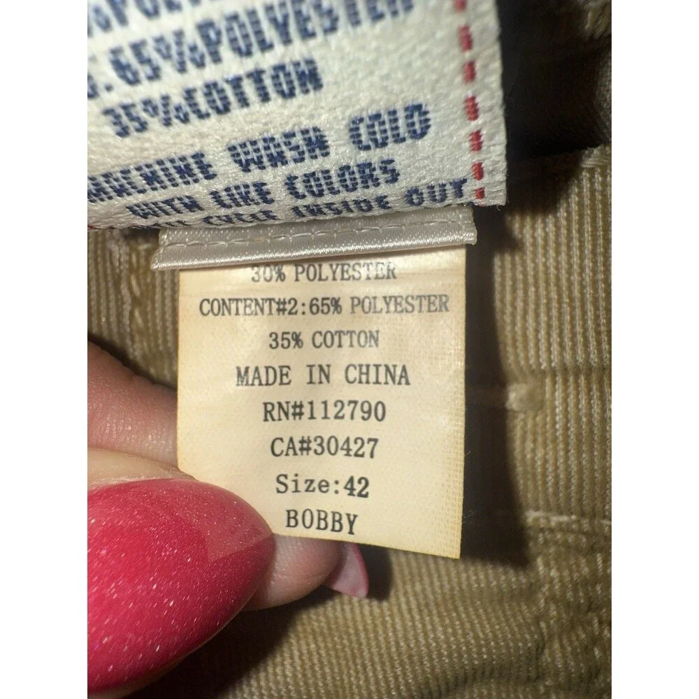 True Religion Bobby Straight Leg Corduroy Pants Khaki Brown Tan Men’s Size 42